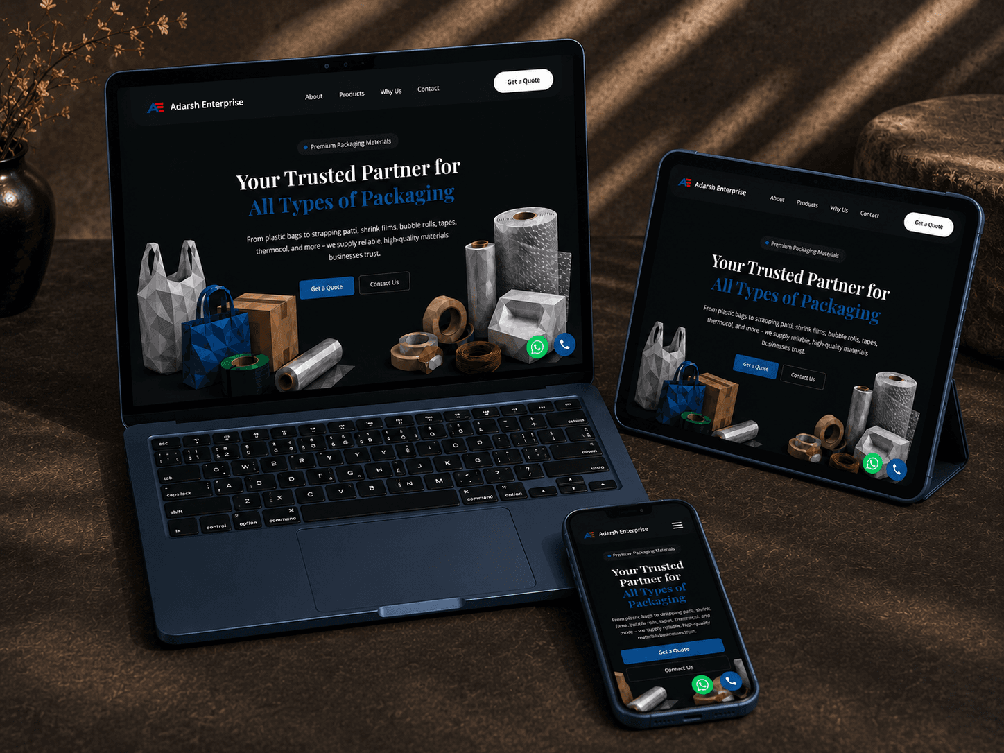 adarsh-enterprise - Business Websites + Branding case study thumbnail by PARTOFU