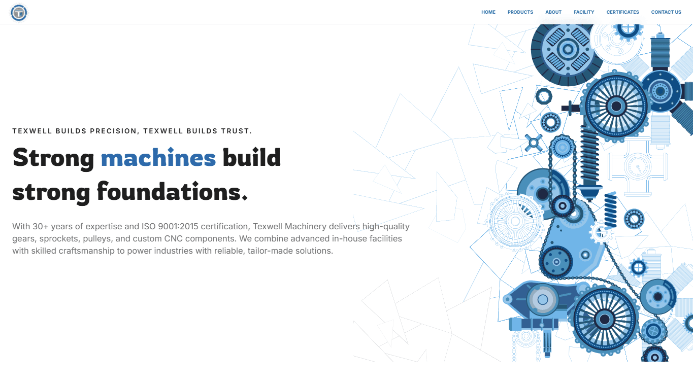 texwell-machinery - Business Website case study thumbnail by PARTOFU