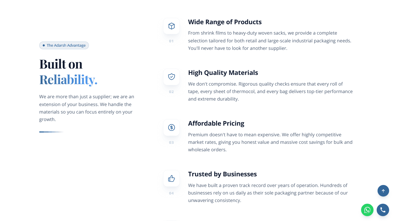adarsh-enterprise project screenshot 4 - PARTOFU case study